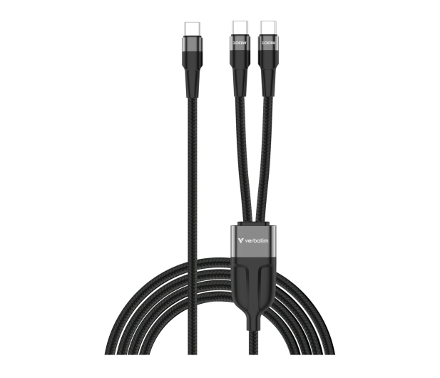 Verbatim Sync & Charge USB-C to Dual USB-C cable 100W 150 cm - 1607291 - zdjęcie